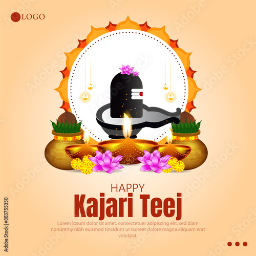 Kajari Teej, celebrated primarily in North India, is a traditional Hindu festival that falls on the third day of the Krishna Paksha in the month of Bhadrapada. photo