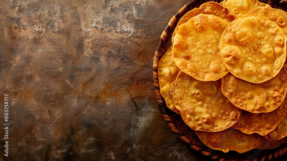 Obraz premium indian frybread background with copy space