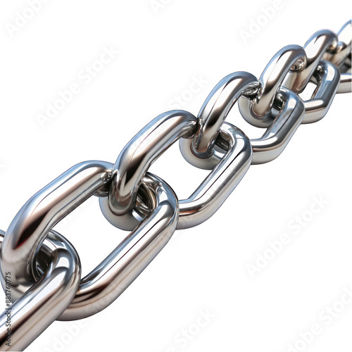 Stretched chain isolated on transparent background