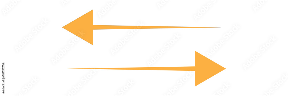 yellow long arrow .Long, straight-line arrow icon. vector. yellow long arrow .Long, straight-line arrow icon. vector.