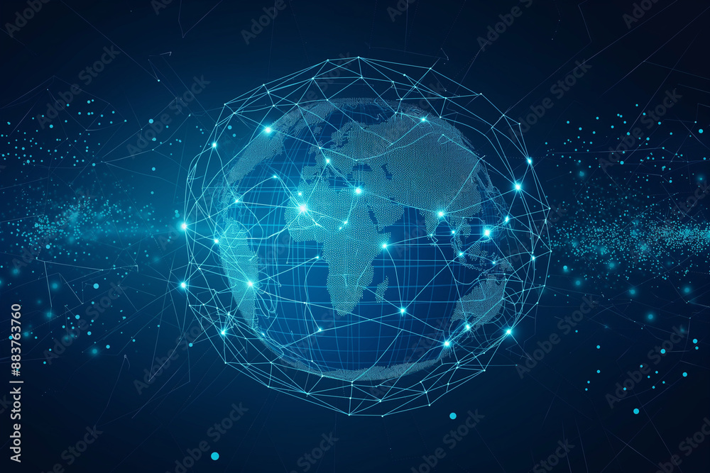 illustration of technology globe and world map,AI generative illustration illustration of technology globe and world map,AI generative illustration