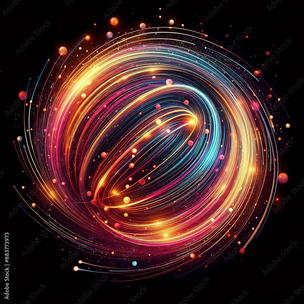 Obraz premium abstract background with colorful sphere glowing lights
