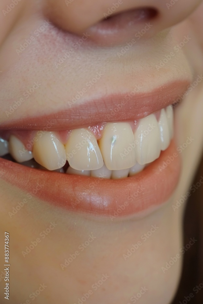 Fototapeta premium Close-up of mouth with missing tooth