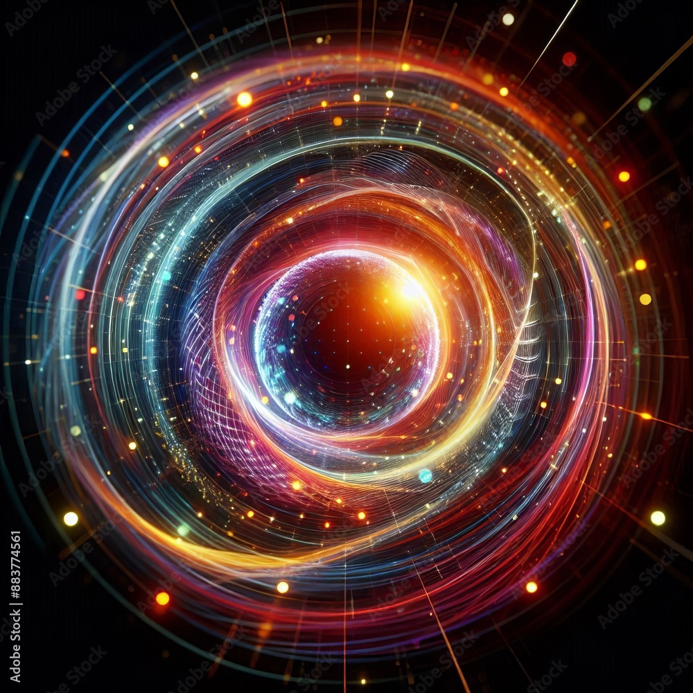 Obraz premium abstract background with glowing circles