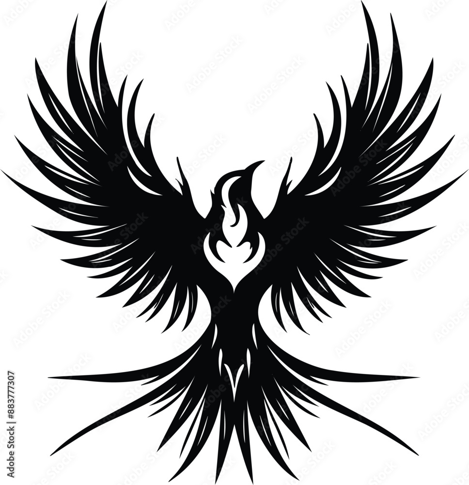 Obraz premium Flying Bird Silhouette Vector.