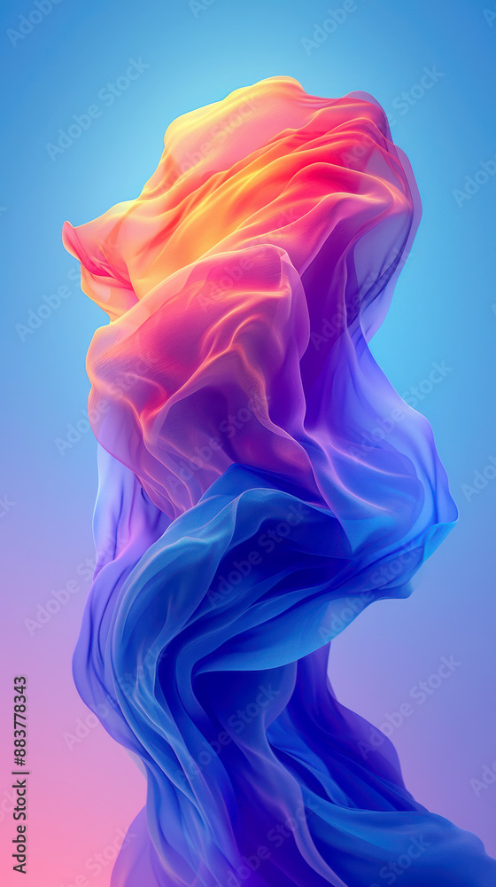 Graphical representation of a coloured sine wave. AI generative. Graphical representation of a coloured sine wave. AI generative.
