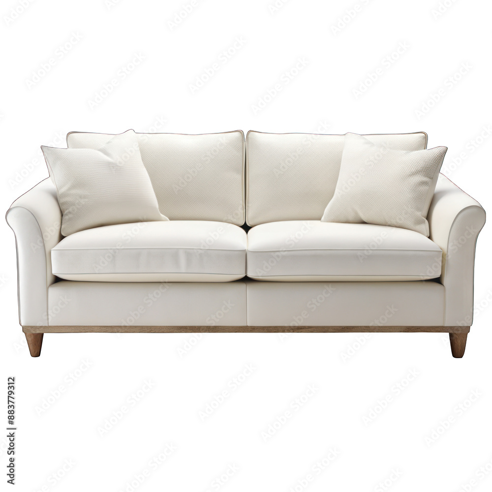 White cotton sofa isolated on transparent background White cotton sofa isolated on transparent background
