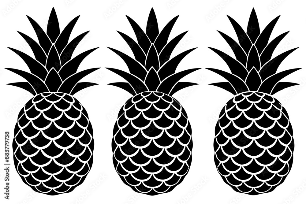 Pineapple Tropical Fruit Vector Illustration. Pineapple with leaf icon
Pineapple Tropical Fruit Vector Illustration. Pineapple with leaf icon