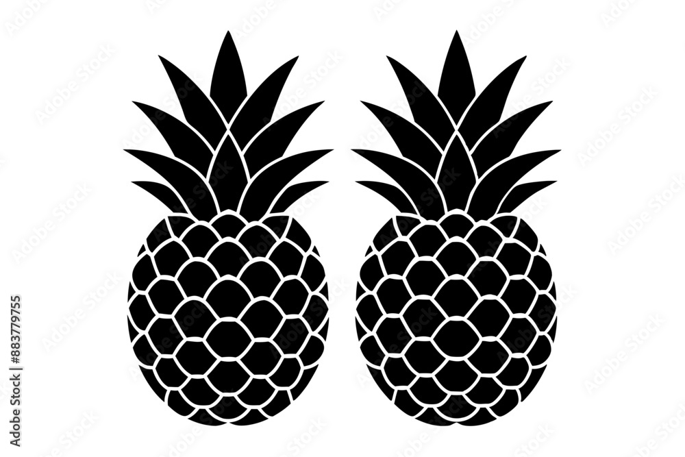 Pineapple Tropical Fruit Vector Illustration. Pineapple with leaf icon
Pineapple Tropical Fruit Vector Illustration. Pineapple with leaf icon