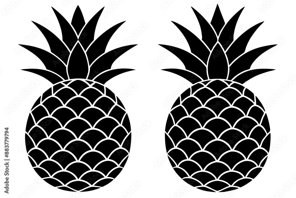 Pineapple Tropical Fruit Vector Illustration. Pineapple with leaf icon
Pineapple Tropical Fruit Vector Illustration. Pineapple with leaf icon