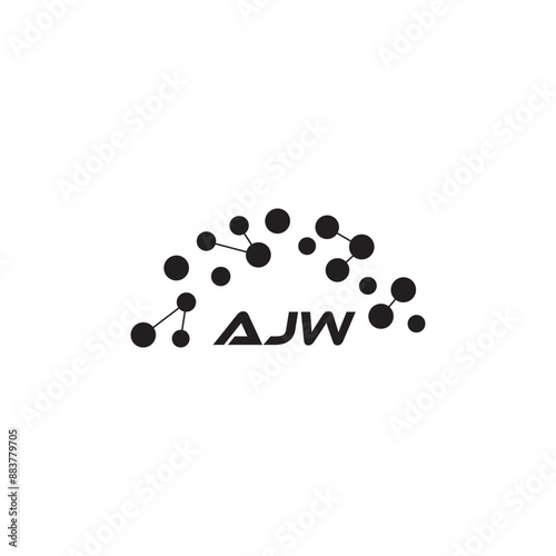 AJW letter logo design on white background. Creative  modern AJW letter logo design. Vector design. photo