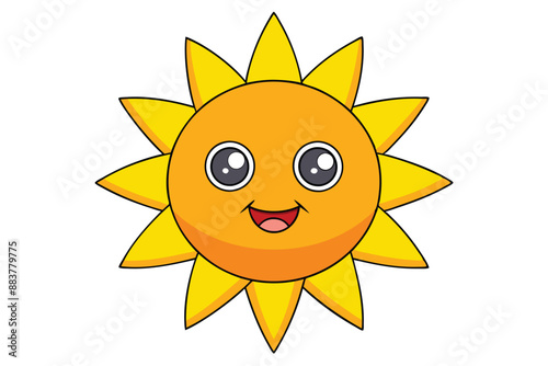 Adorable Sun Vector Art Clipart - Cute Cartoon Illustration for Print and Digital Use