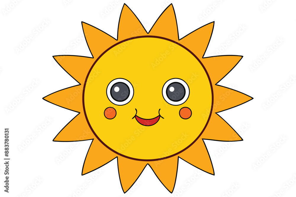 Adorable Sun Vector Art Clipart - Cute Cartoon Illustration for Print and Digital Use