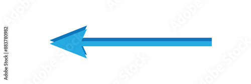 Blue long arrow pointing to the right. Straight long arrow icon, right thin line, blue cursor, horizontal element, thick pointer vector long arrow icon isolated on white background. vector.
