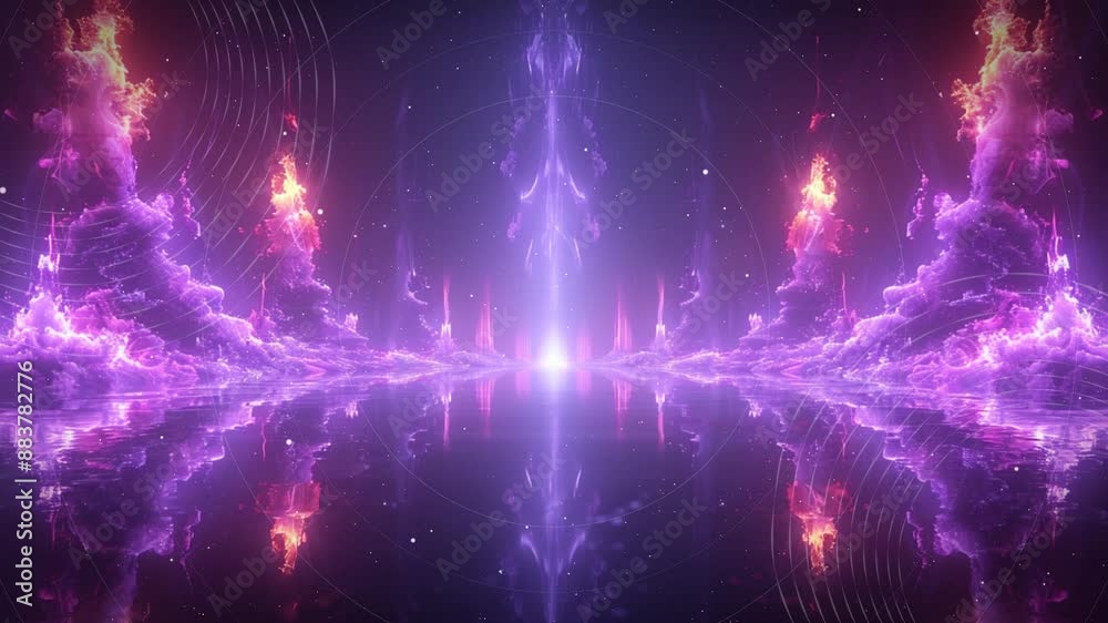 Hintergrundanimation mit lila Energie, made by Ai