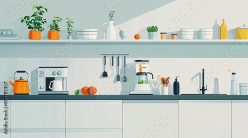 Modern Sustainable Kitchen with Eco-Friendly Appliances and Zero-Waste Cooking Concept