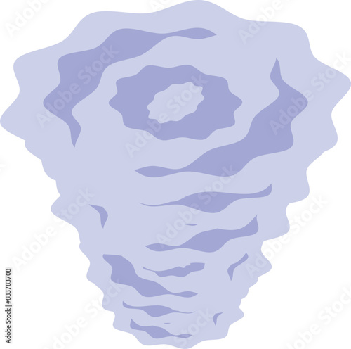 Light blue whirlwind rotating and creating a vortex, air flow, abstract representation of a natural phenomenon