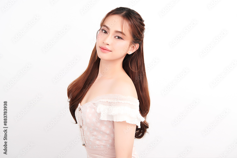 Beautiful young asian woman with clean fresh skin on white background, Face care, Facial treatment, Cosmetology, beauty and spa, Asian women portrait. Beautiful young asian woman with clean fresh skin on white background, Face care, Facial treatment, Cosmetology, beauty and spa, Asian women portrait.