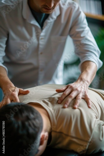 Man receiving back massage © Alexandr