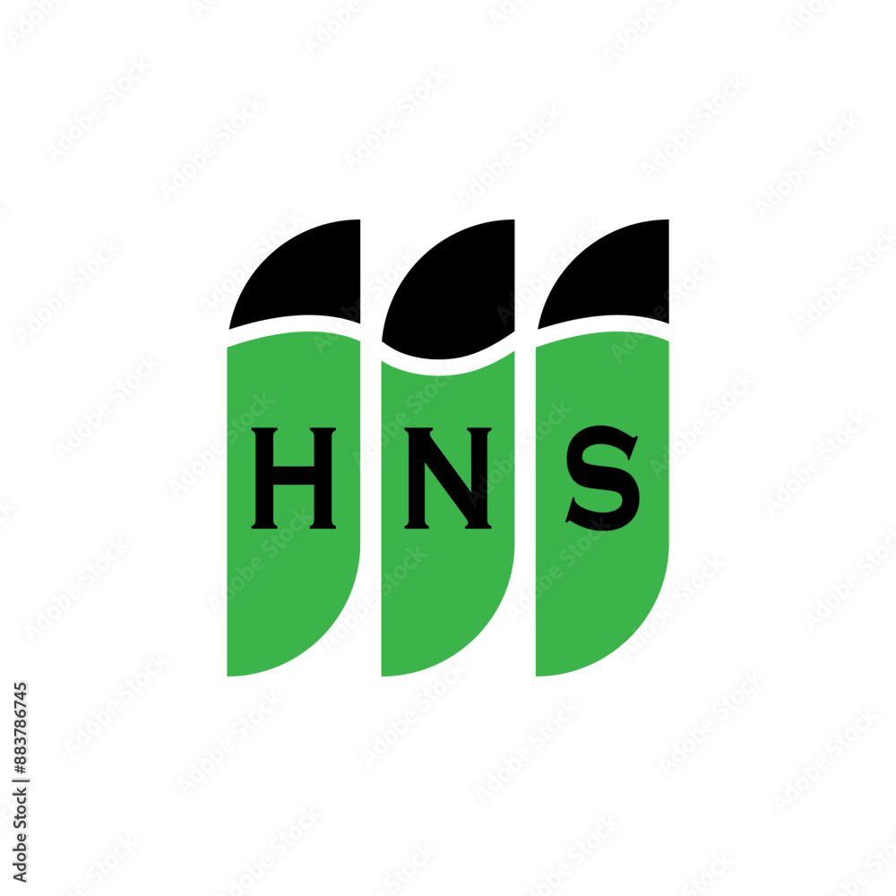 HNS letter logo design on white background. Creative modern HNS letter logo design. Vector design. HNS letter logo design on white background. Creative modern HNS letter logo design. Vector design.