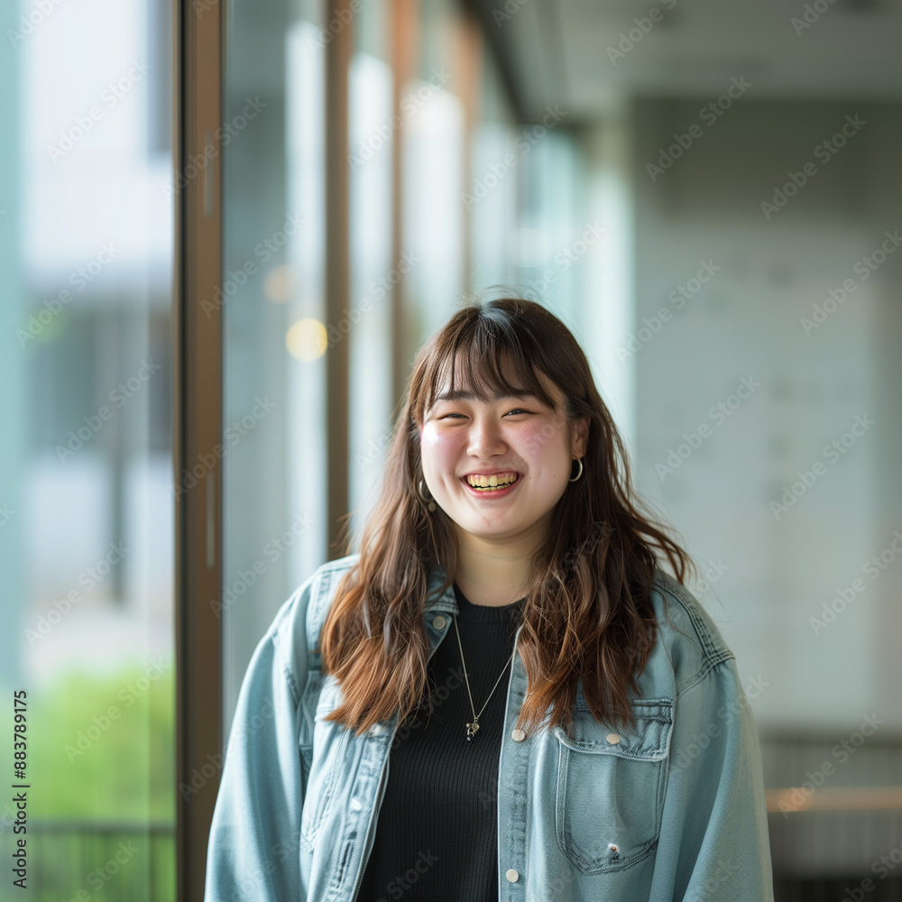 Fototapeta premium ぽっちゃりとした体型のアジア人女性