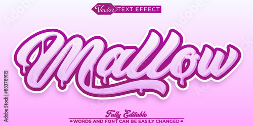 Mallow Sweets Sugar Vector Editable Text Effect Template