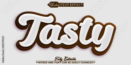 Cartoon Cute Tasty Vector Editable Text Effect Template