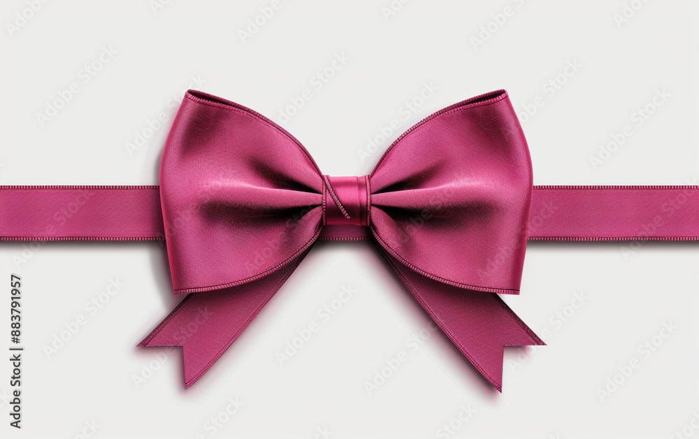 A vibrant pink bow tied neatly against a white background, perfect for gift presentations, celebrations, and festive occasions. A vibrant pink bow tied neatly against a white background, perfect for gift presentations, celebrations, and festive occasions.