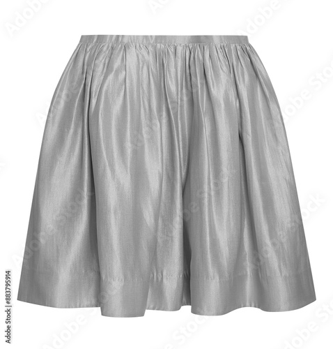 Silver short skirt isolated on white background
