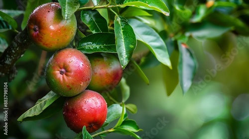 Combava fruit on a leafy tree