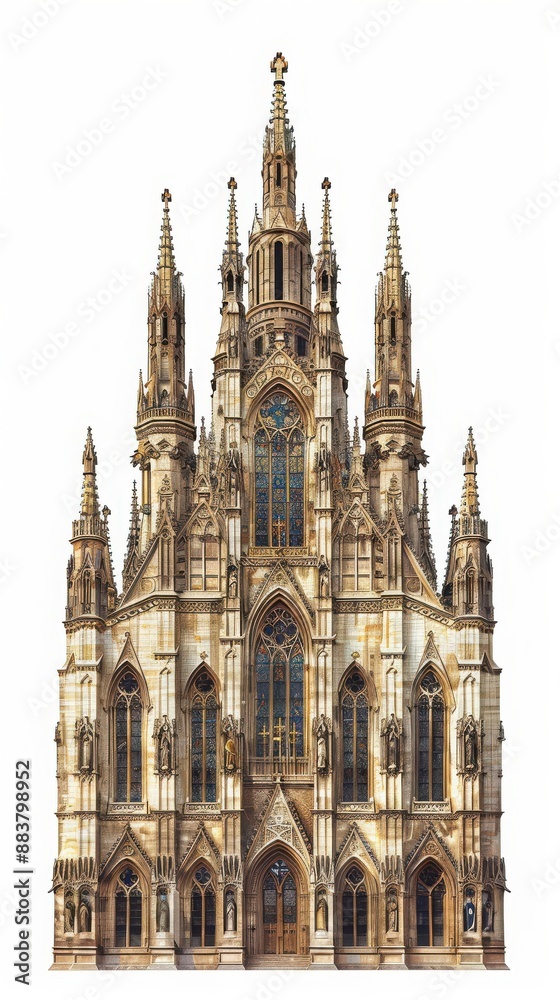 Stunning Gothic cathedral with intricate details, towering spires, and ornate architecture, showcasing historical and religious beauty. Stunning Gothic cathedral with intricate details, towering spires, and ornate architecture, showcasing historical and religious beauty.
