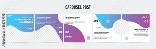 Stunning Carousel Post Template, Editable Social Media Layout Design, business Instagram & Linkedin Carousel Post, Template eps 10.	
