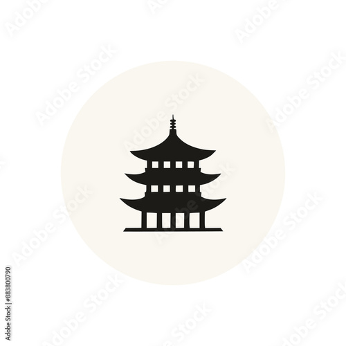 old temple travel agent clean logo vector illustration template design