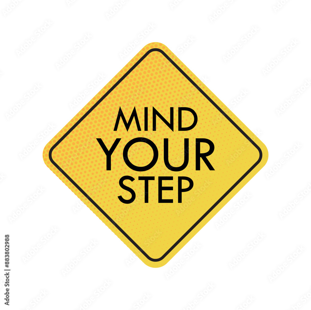 Caution vector sign. Mind the step sign Caution vector sign. Mind the step sign