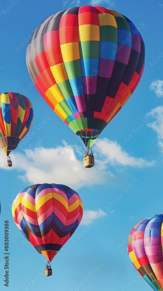 Obraz premium A hot air balloon festival with colorful balloons filling the sky