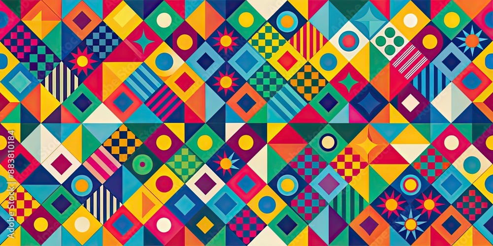 Abstract geometric pattern with vibrant colors and shapes, geometric, abstract, pattern, vibrant, colors, shapes, design Abstract geometric pattern with vibrant colors and shapes, geometric, abstract, pattern, vibrant, colors, shapes, design