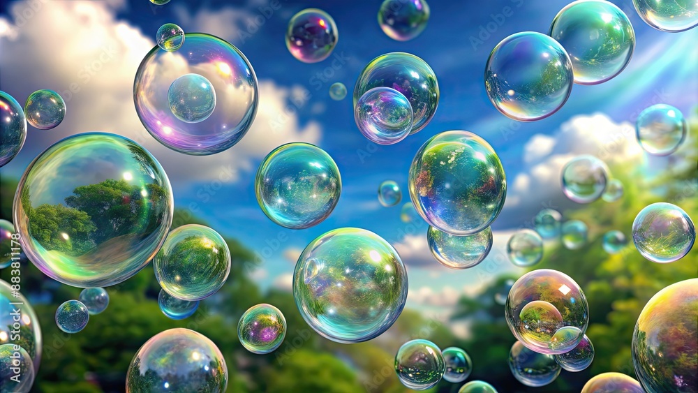 custom made wallpaper toronto digitalA whimsical image of a lot of bubbles floating in the air, bubbles, floating, translucent, bubbles background, soap bubbles