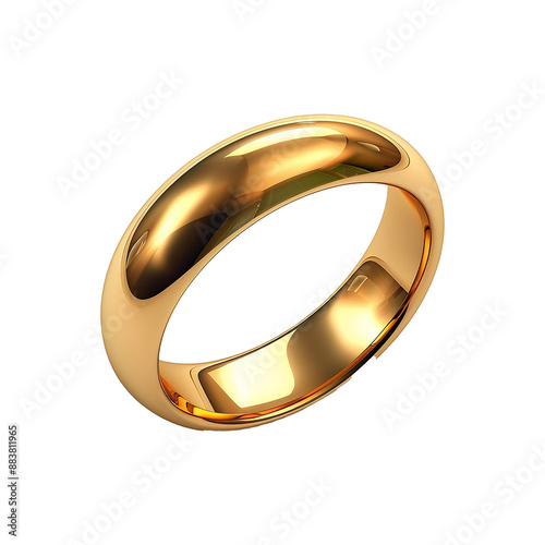  Weeding Gold ring isolated on PNG 