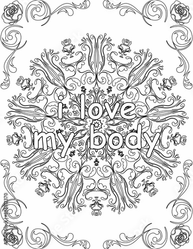 Printable mandala coloring page for kids and adults with inspirational quote for self talk and self improvement. it helps to succeed and struggle against life to enjoy the tough journey
