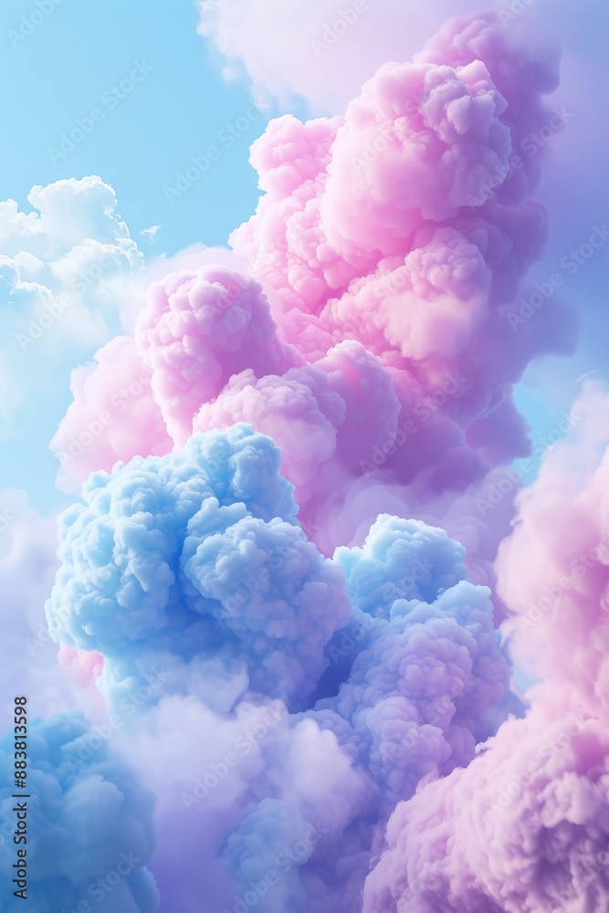 D pastel clouds floating in a cotton candy sky AI generated illustration D pastel clouds floating in a cotton candy sky AI generated illustration