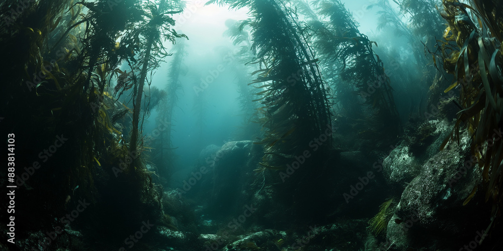 Obraz premium atmospheric underwater kelp forest