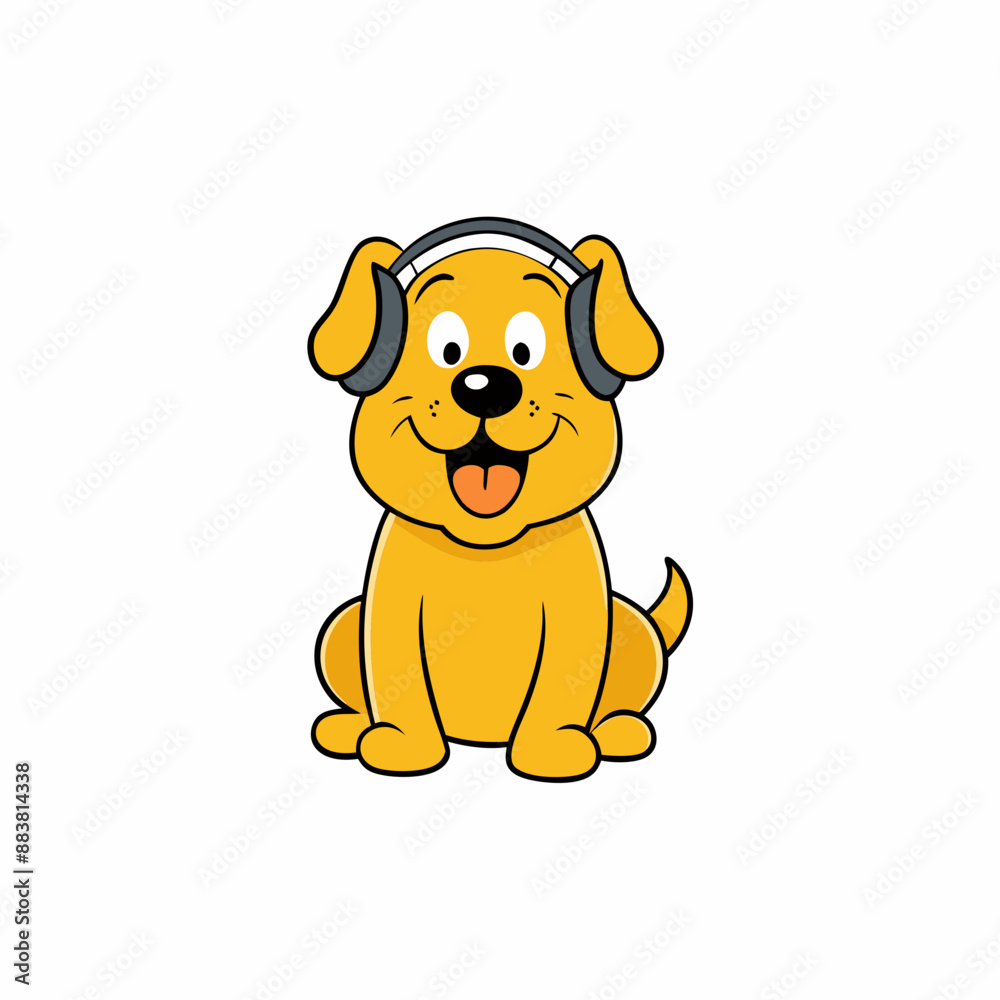 Fototapeta premium dog sing a song isolated on white