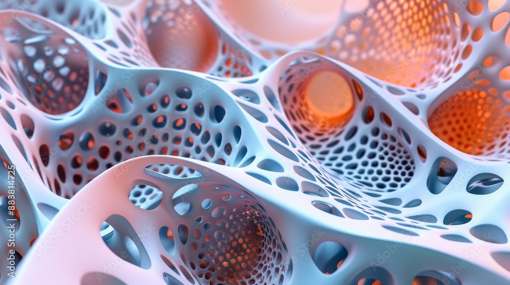 A 3D abstraction of a cellular structure AI generated illustration A 3D abstraction of a cellular structure AI generated illustration