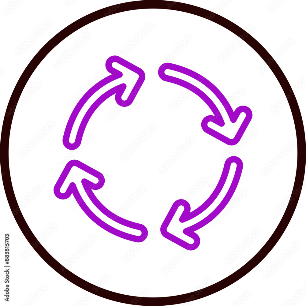 Roundabout Vector Line Purple Circle Black Roundabout Vector Line Purple Circle Black