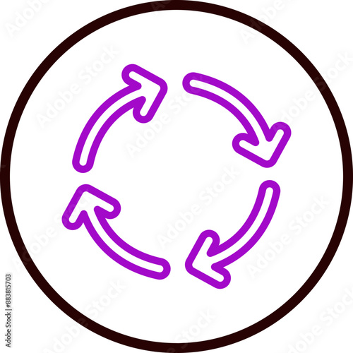 Roundabout Vector Line Purple Circle Black
