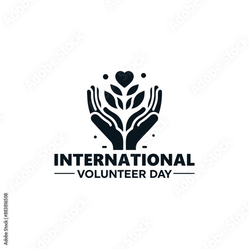international voluntary day logo, voluntary day vector illustration, voluntary day poster design