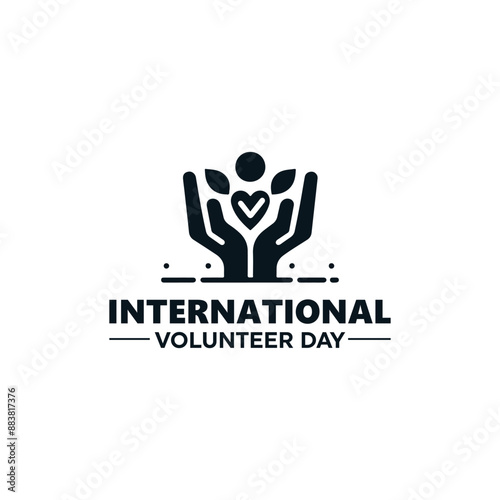 international voluntary day logo, voluntary day vector illustration, voluntary day poster design