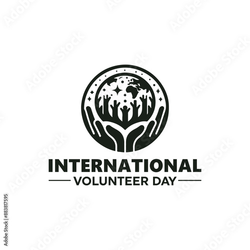 international voluntary day logo, voluntary day vector illustration, voluntary day poster design