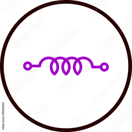 Inductor Vector Line Purple Circle Black