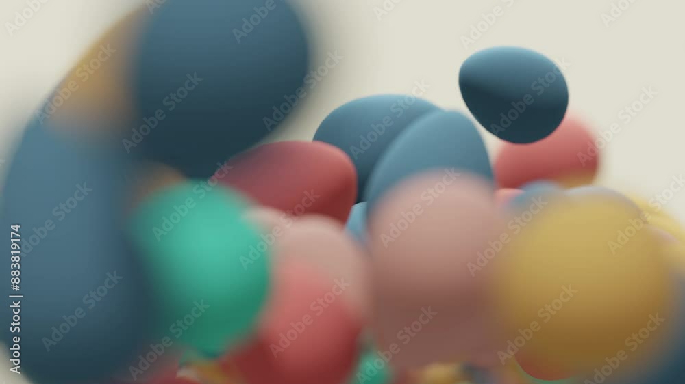 Easter egg multi colored falling
